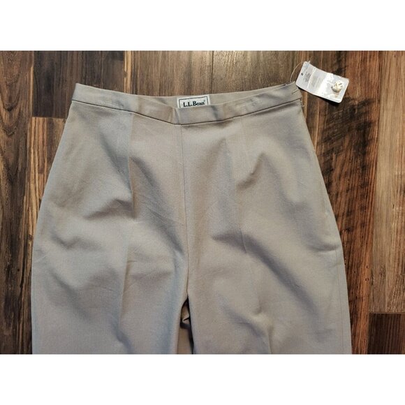 Vtg New With Tag LL Bean Beige Side Zip Tapered Leg Pants Sz 10 Stretch Lycra - Picture 2 of 5
